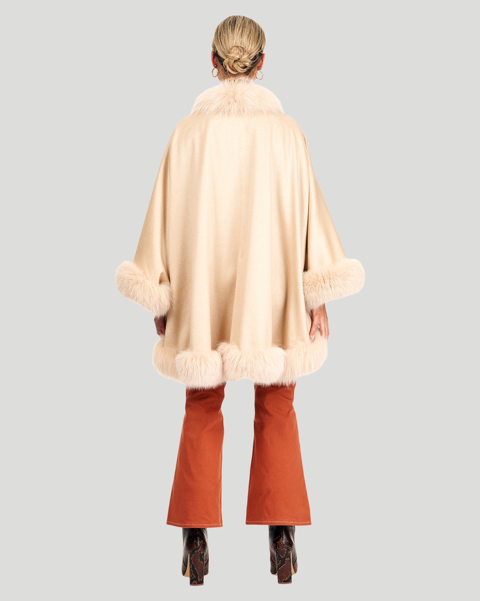 Cashmere Cape with Shadow Fox Trim