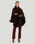 Cashmere Caplet With Fox Trim