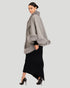 Cashmere Caplet With Fox Trim