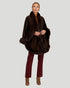 Cashmere Caplet With Fox Trim
