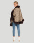 Cashmere Caplet With Fox Trim