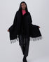 Cashmere Stole With Rex Rabbit Square Trim