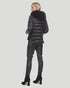 Chevron Rex Rabbit Jacket With Quilted Down Back And Sleeves