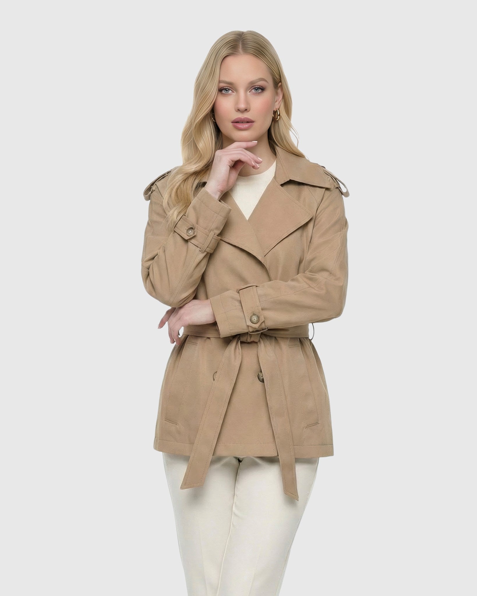 Lightweight Belted Trench Jacket