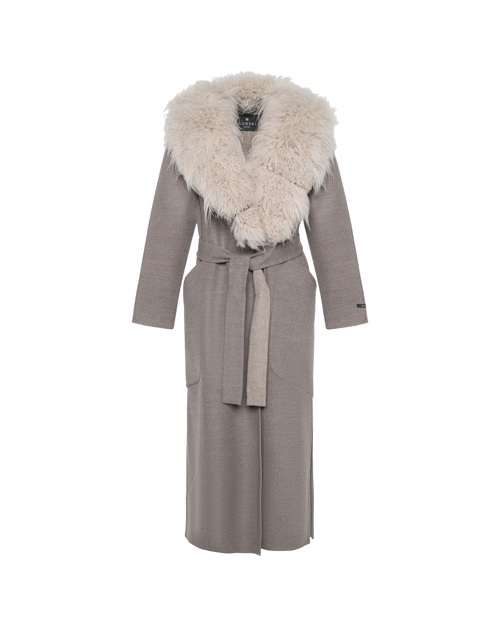 Double-Face Coat Crafted From Loro Piana Cashmere and Wool with Detachable Select Cashmere Goat Collar and Belt