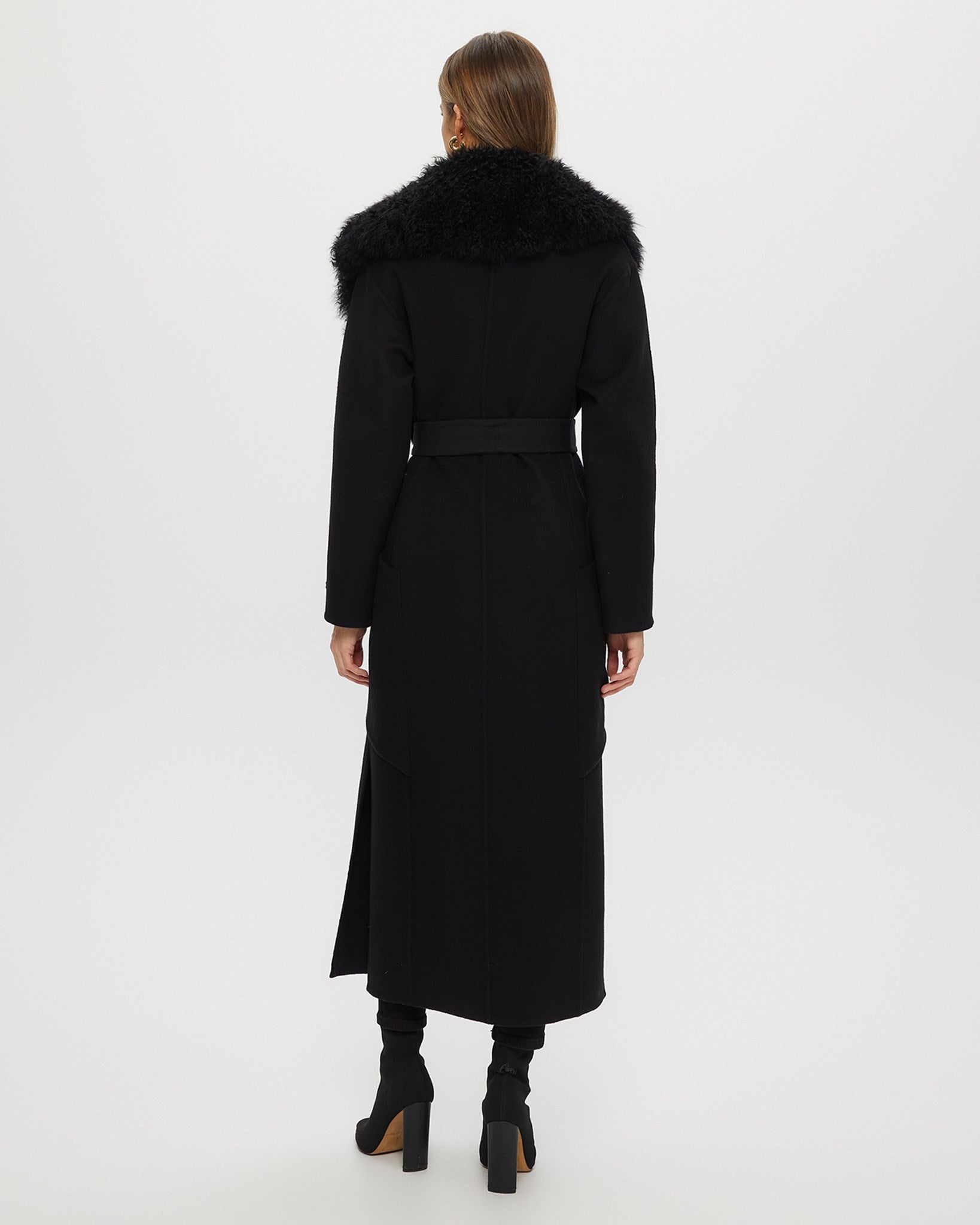 Double-Face Coat Crafted From Loro Piana Cashmere and Wool with Detachable Select Cashmere Goat Collar and Belt