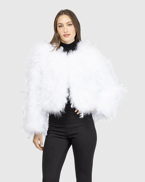 NKNIT/vegan fur big jacket【short】 Beige Short Fox Fur Jacket - Made of 100% Real Fur - Haute Acorn