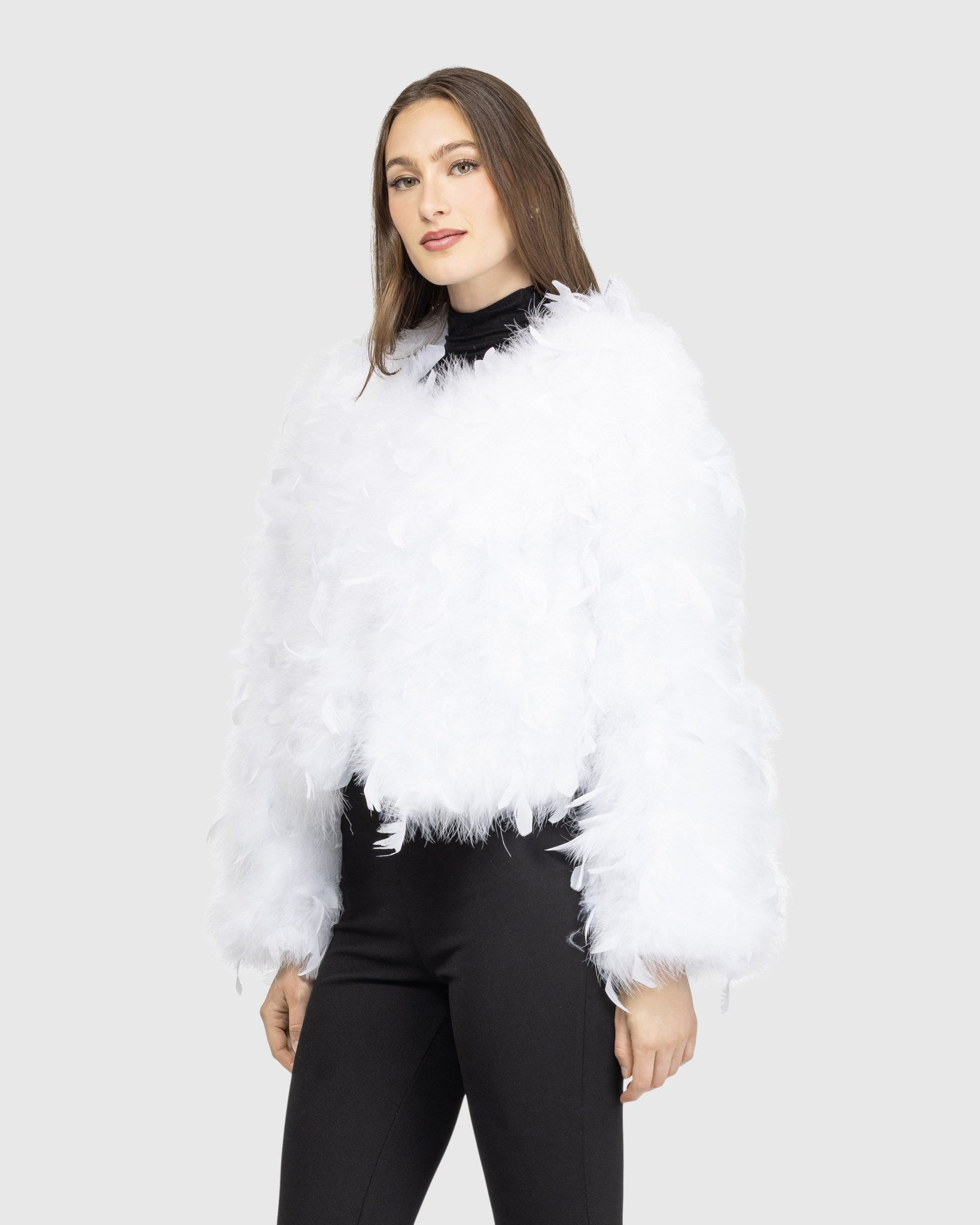 FEATHER CROPPED JACKET