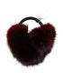 Hair Elastic With Heart Shaped Mink Fur Pompom