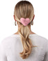 Hair Elastic With Heart Shaped Mink Fur Pompom