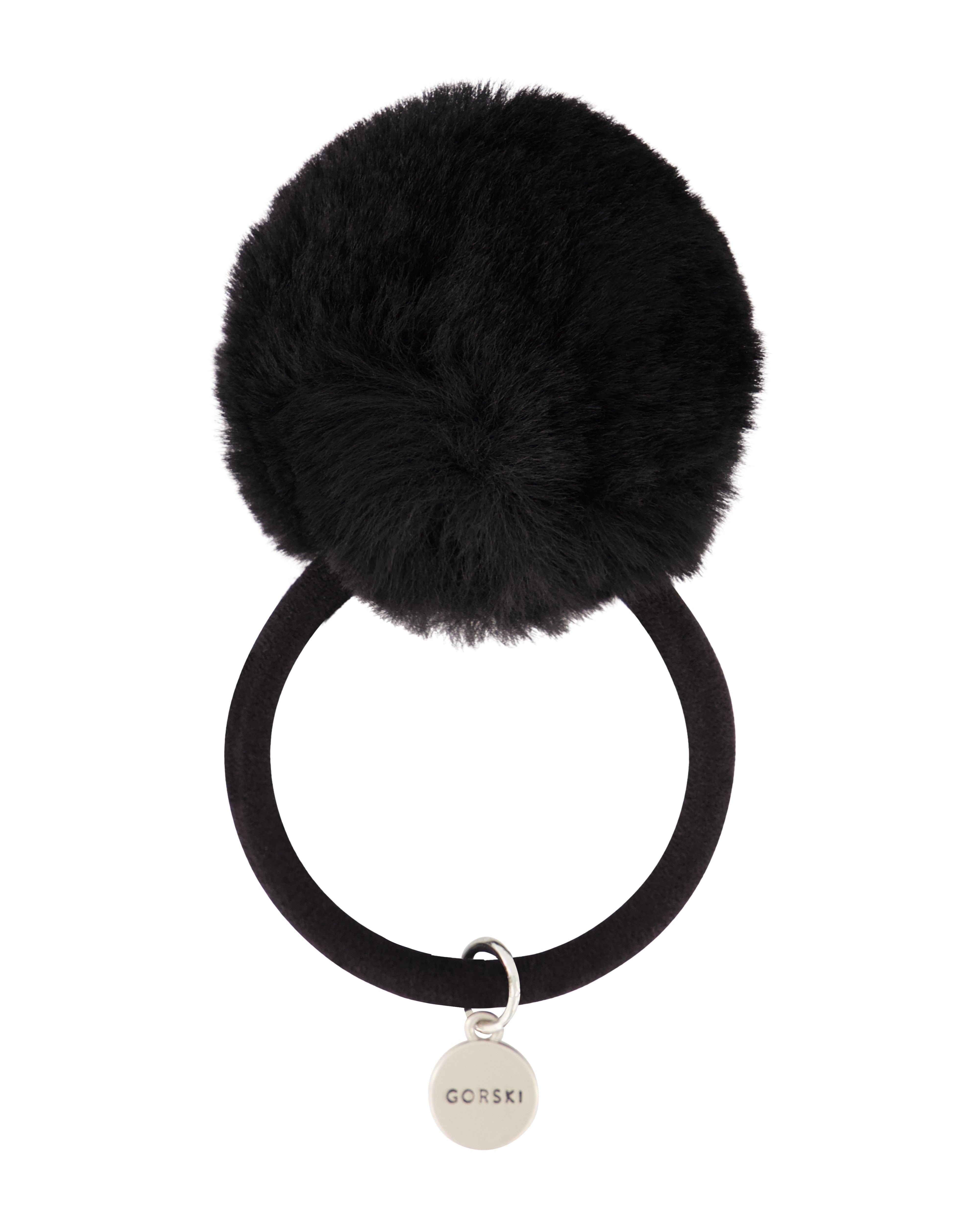 HAIR ELASTIC WITH SHEARLING LAMB POMPOM