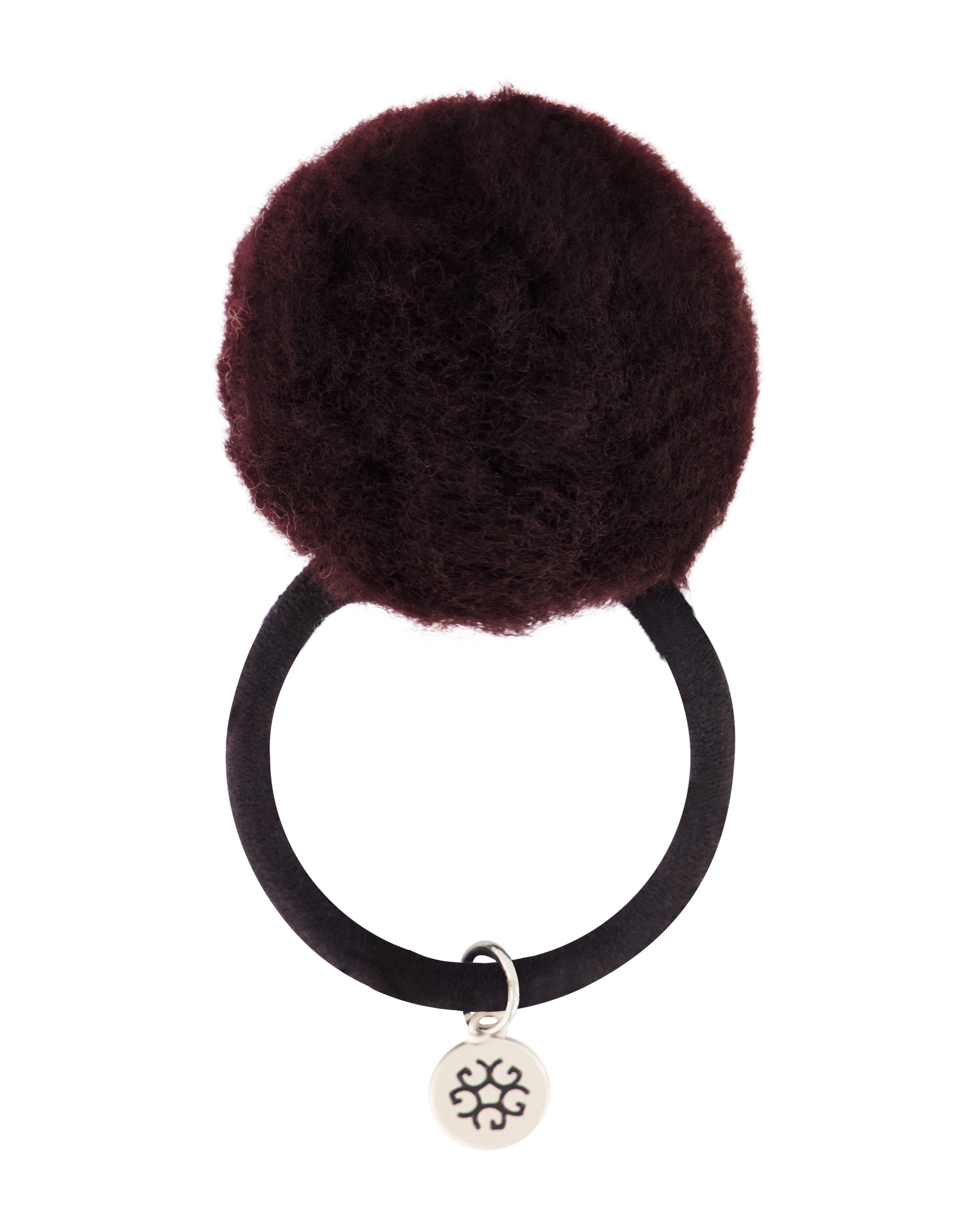 HAIR ELASTIC WITH SHEARLING LAMB POMPOM