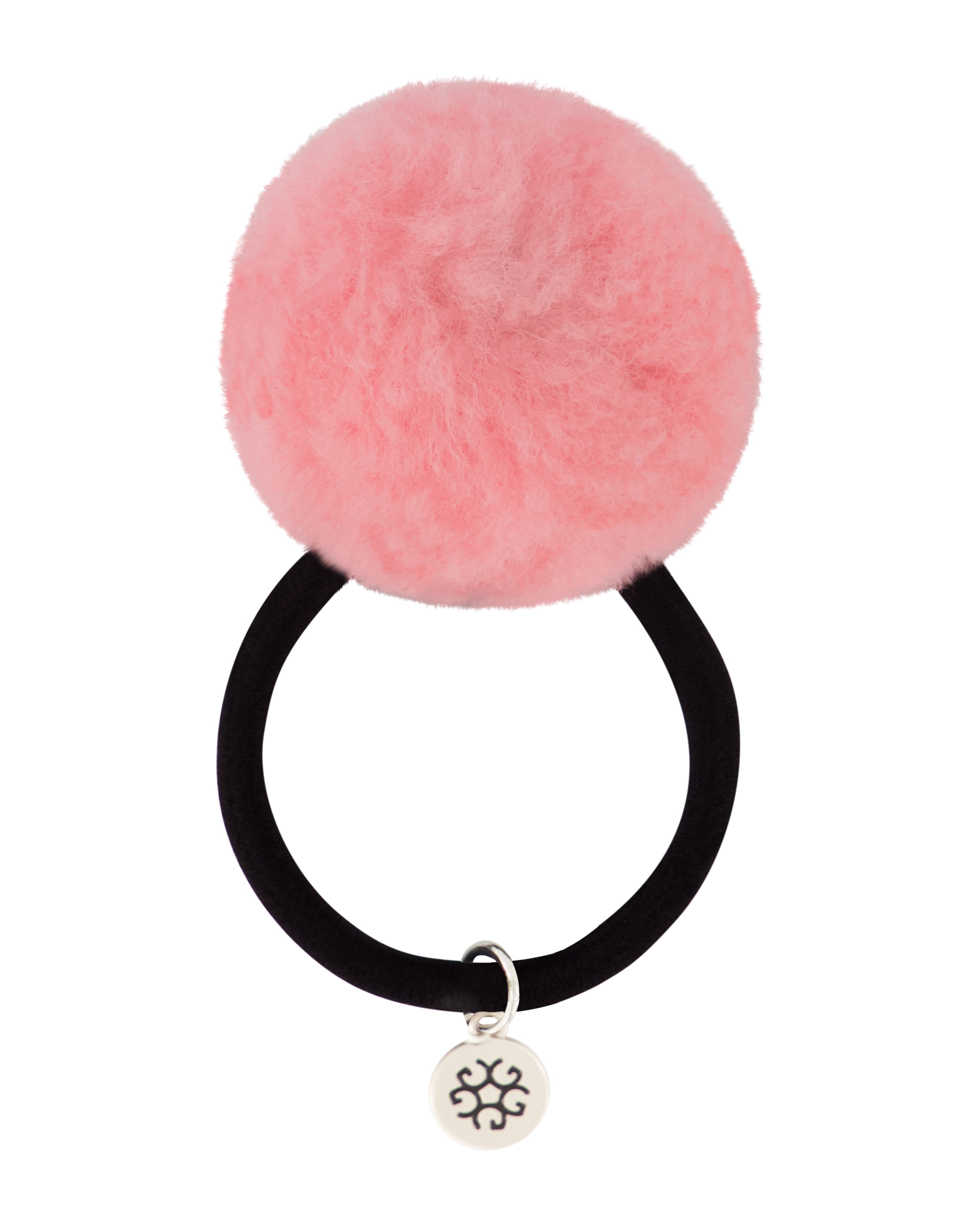 HAIR ELASTIC WITH SHEARLING LAMB POMPOM