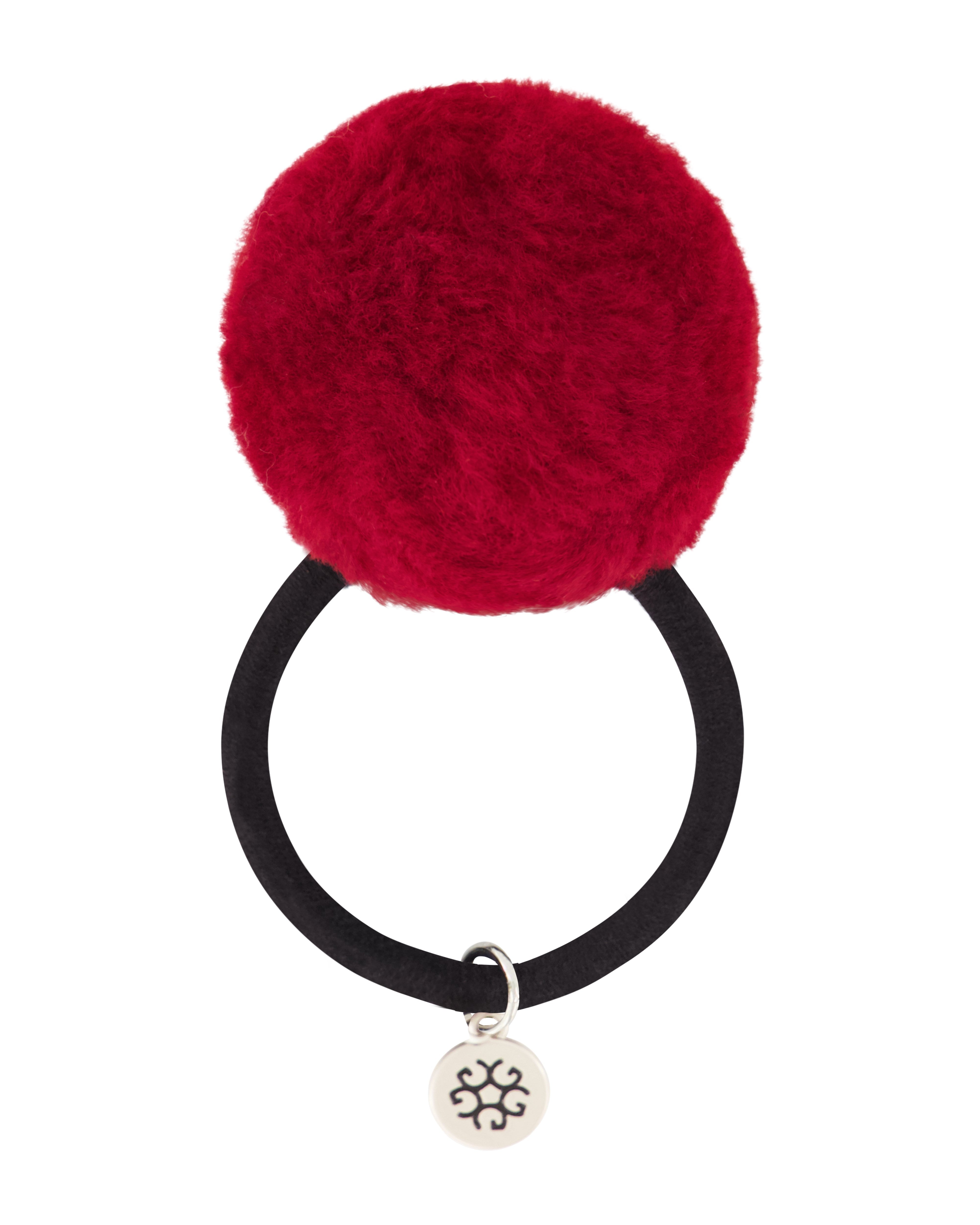 HAIR ELASTIC WITH SHEARLING LAMB POMPOM