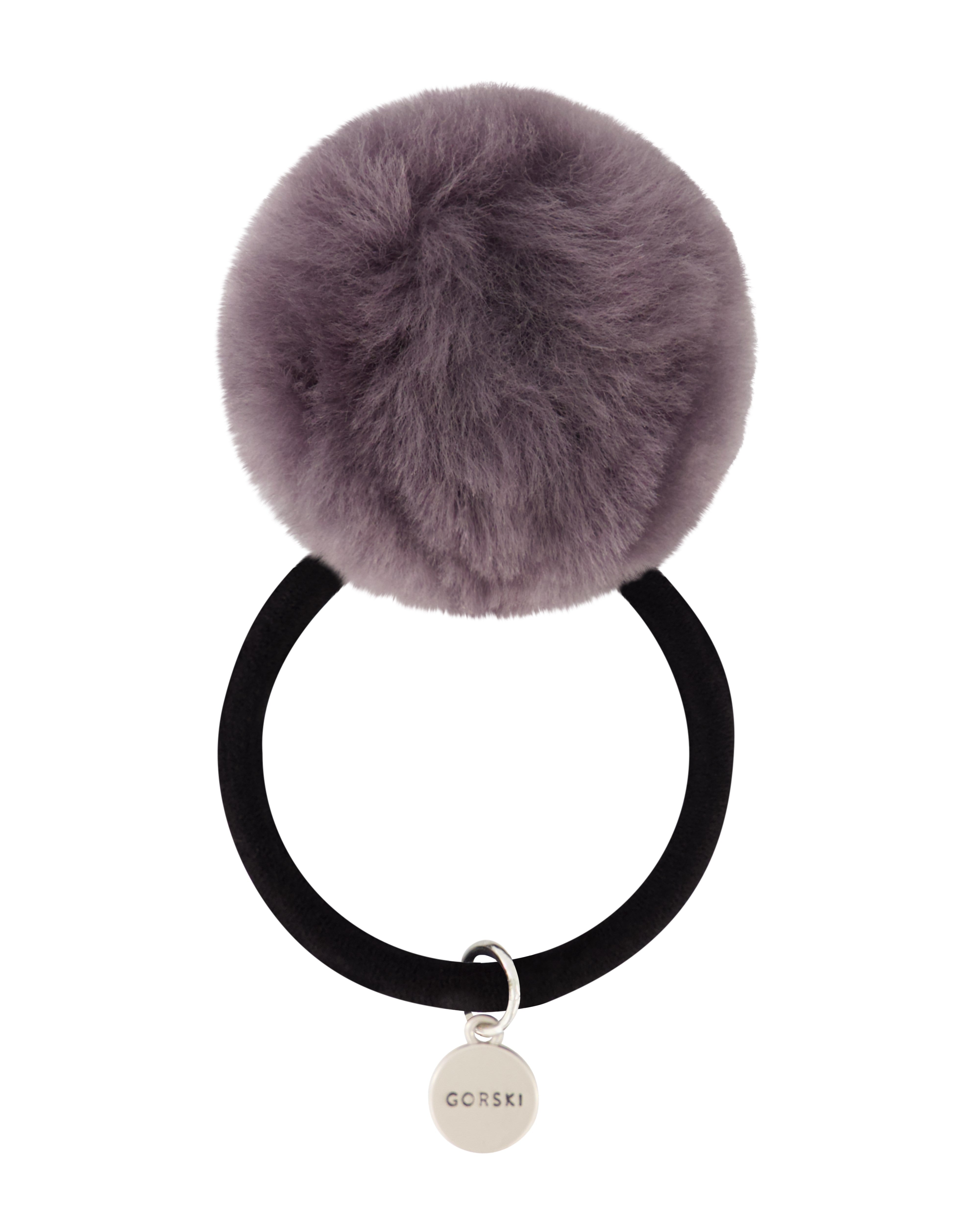 HAIR ELASTIC WITH SHEARLING LAMB POMPOM