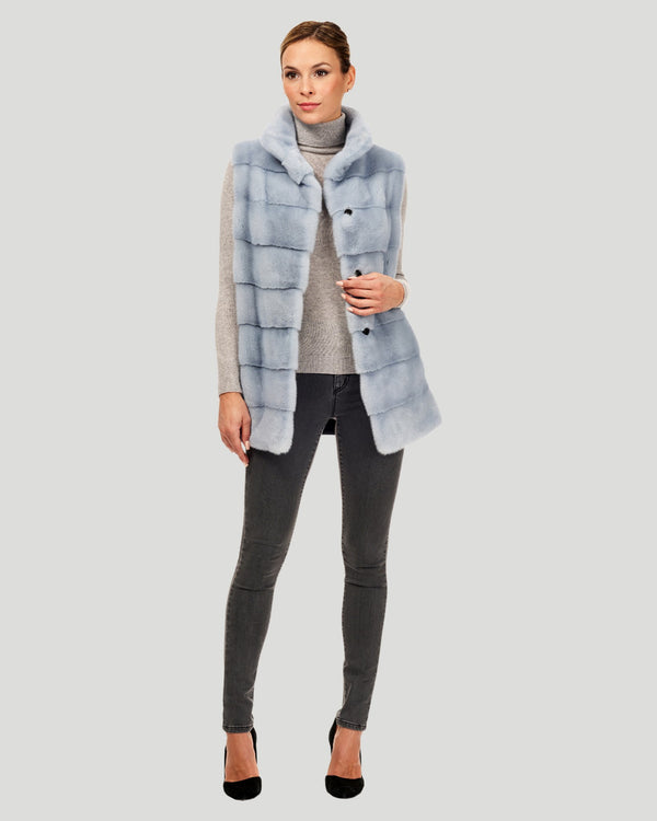 Horizontal Mink And Cashmere Vest