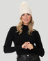Knit Cashmere Hat With Fox Fur Pompom