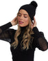 Knit Hat With Silver Fox Pompom