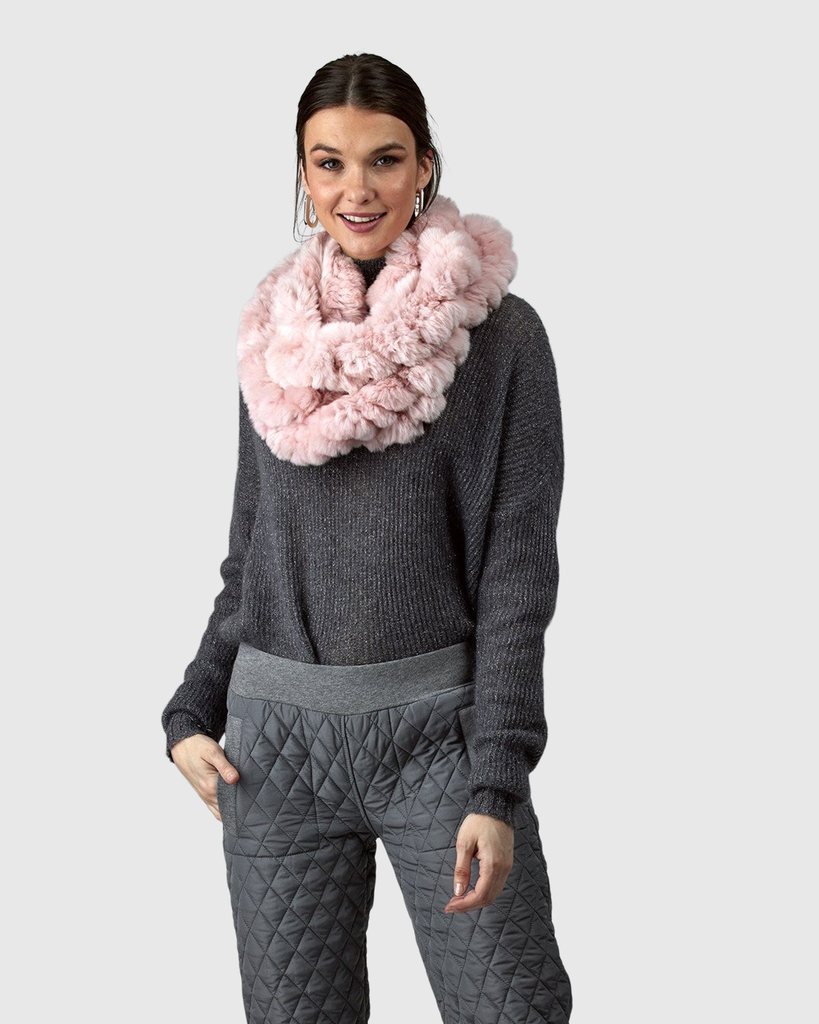Knit Rex Rabbit Infinity Scarf