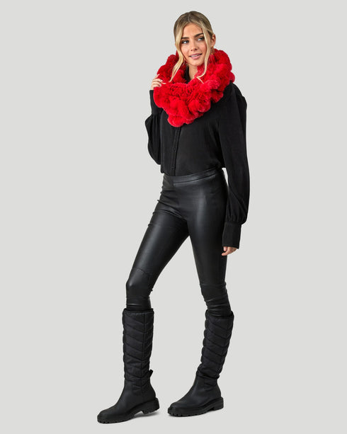 Knit Rex Rabbit Infinity Scarf