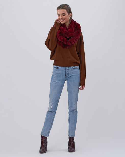 Knit Rex Rabbit Infinity Scarf