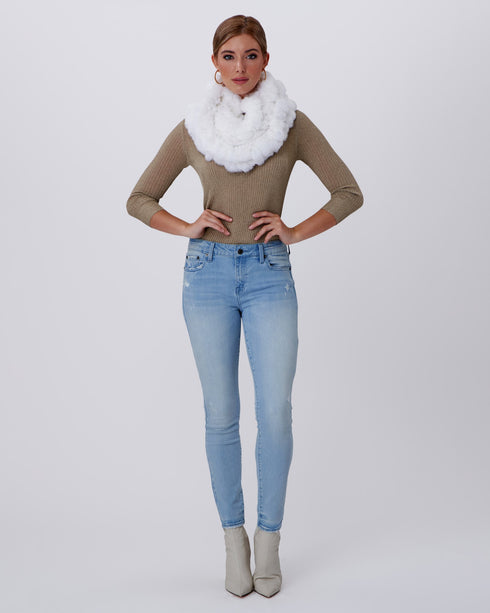 Knit Rex Rabbit Infinity Scarf