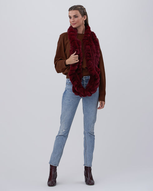 Knit Rex Rabbit Infinity Scarf