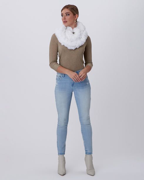 Knit Rex Rabbit Infinity Scarf