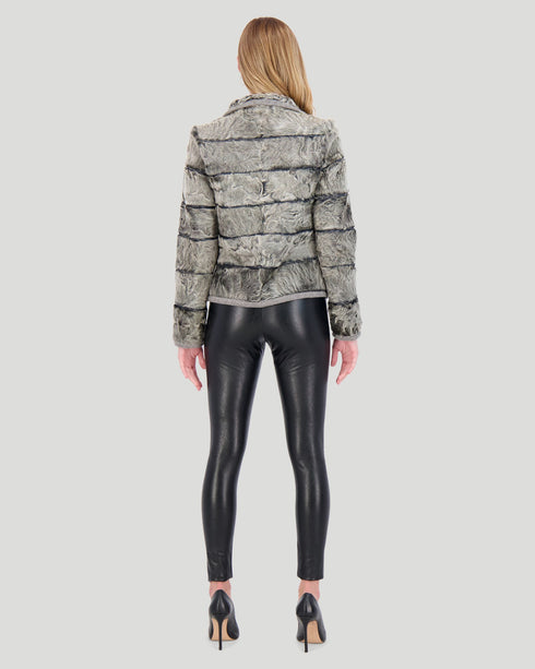 Lamb Horizontal Jacket With Knit Lining