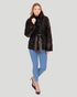 Lamb Jacket With Mink Stand Collar