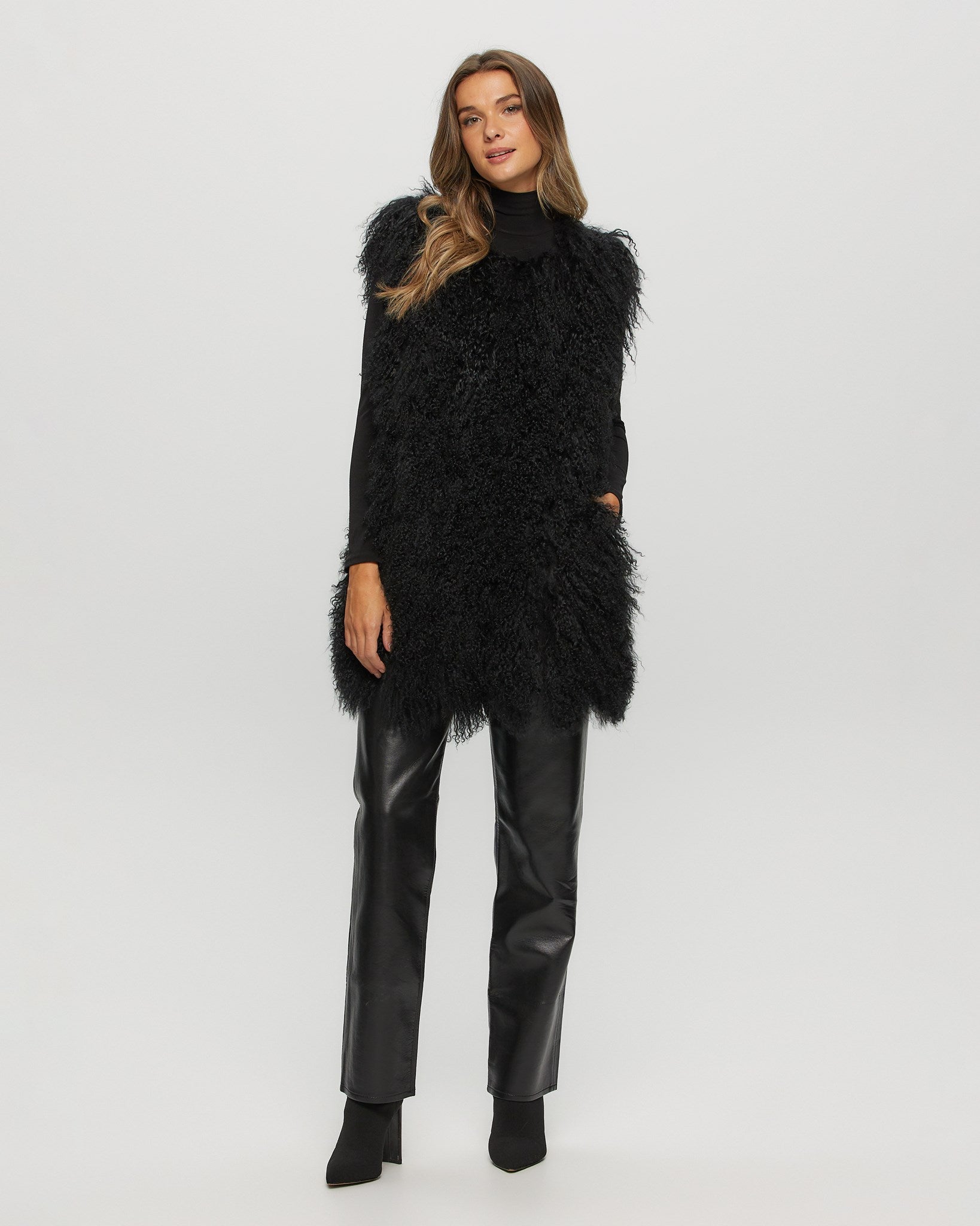 Laubeblanc Belted Wool Long Gilet