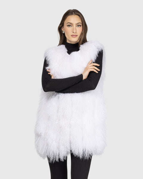 【美品】UND REVERSIBLE MOTTLED FUR VEST UND REVERSIBLE MOTTLED FUR VEST