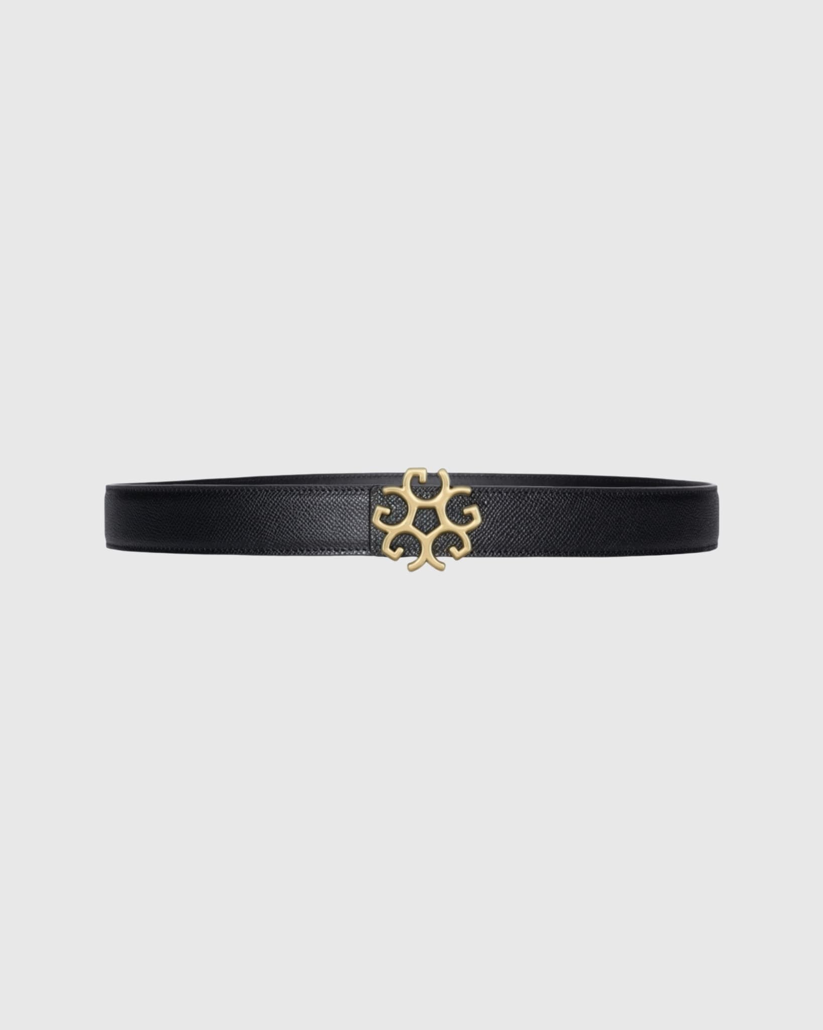 LEATHER BELT, INSIGNIA BUCKLE