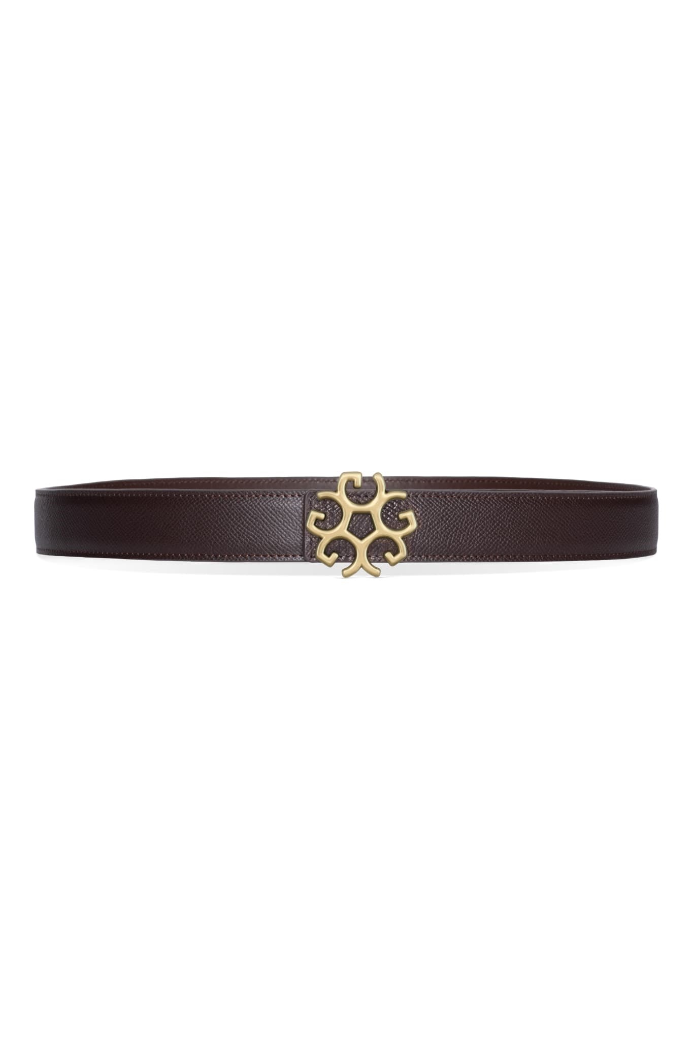 LEATHER BELT, INSIGNIA BUCKLE