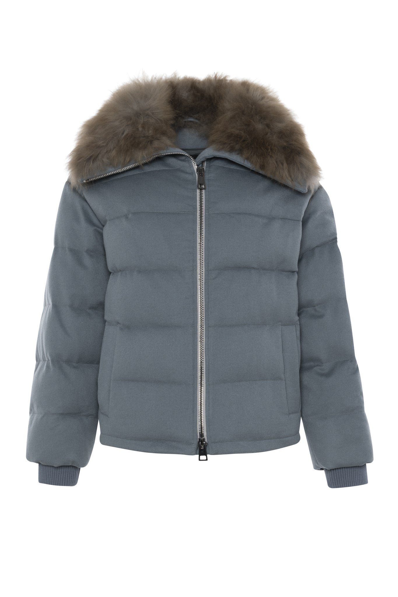 Down Jacket Crafted From Loro Piana Cashmere with Select Cashmere Goat Collar