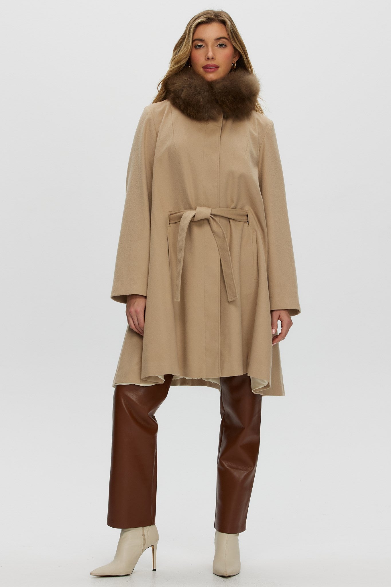 Stroller Crafted From Loro Piana Cashmere with Select Cashmere Goat Collar and Belt