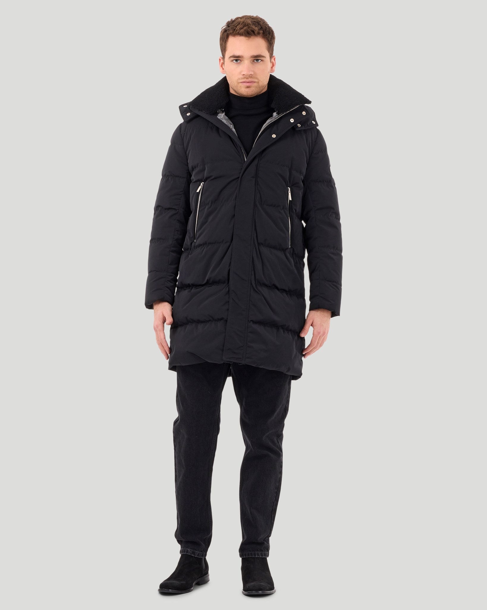 Men s Apres Ski Parka with Detachable Select Shearling Lamb Collar