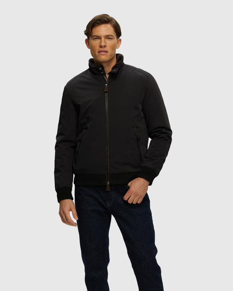 Men's Fabric Jacket with Shearling Lamb