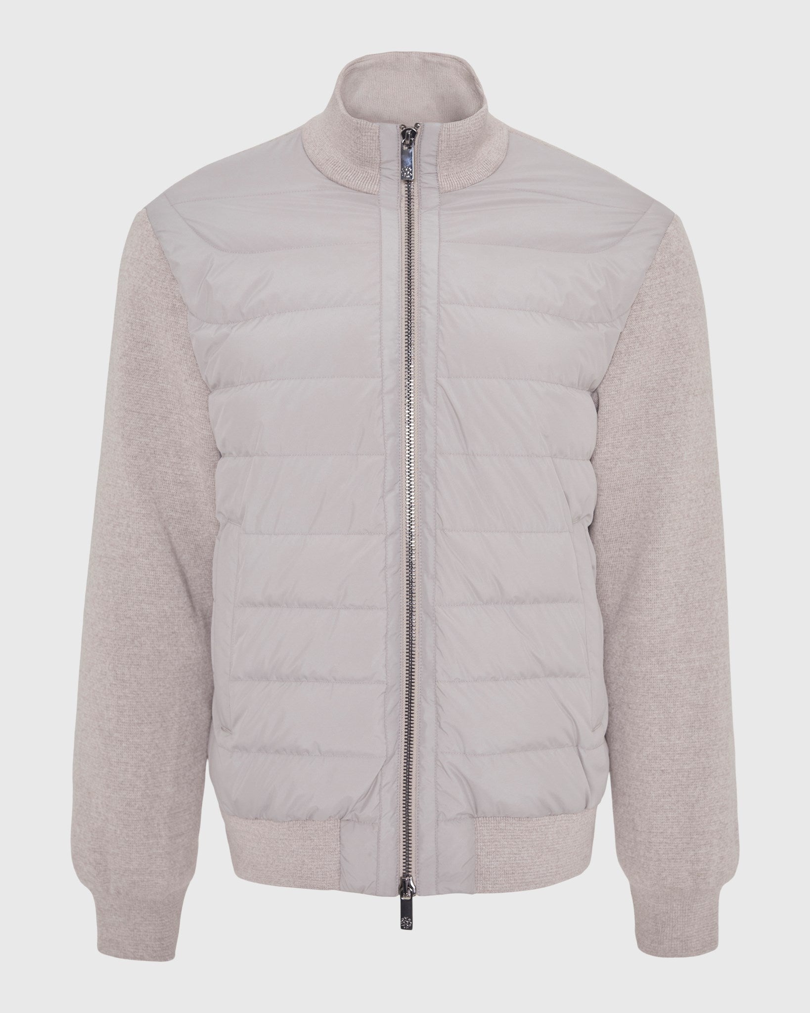Men's Knit Bomber Jacket With Quilted Down