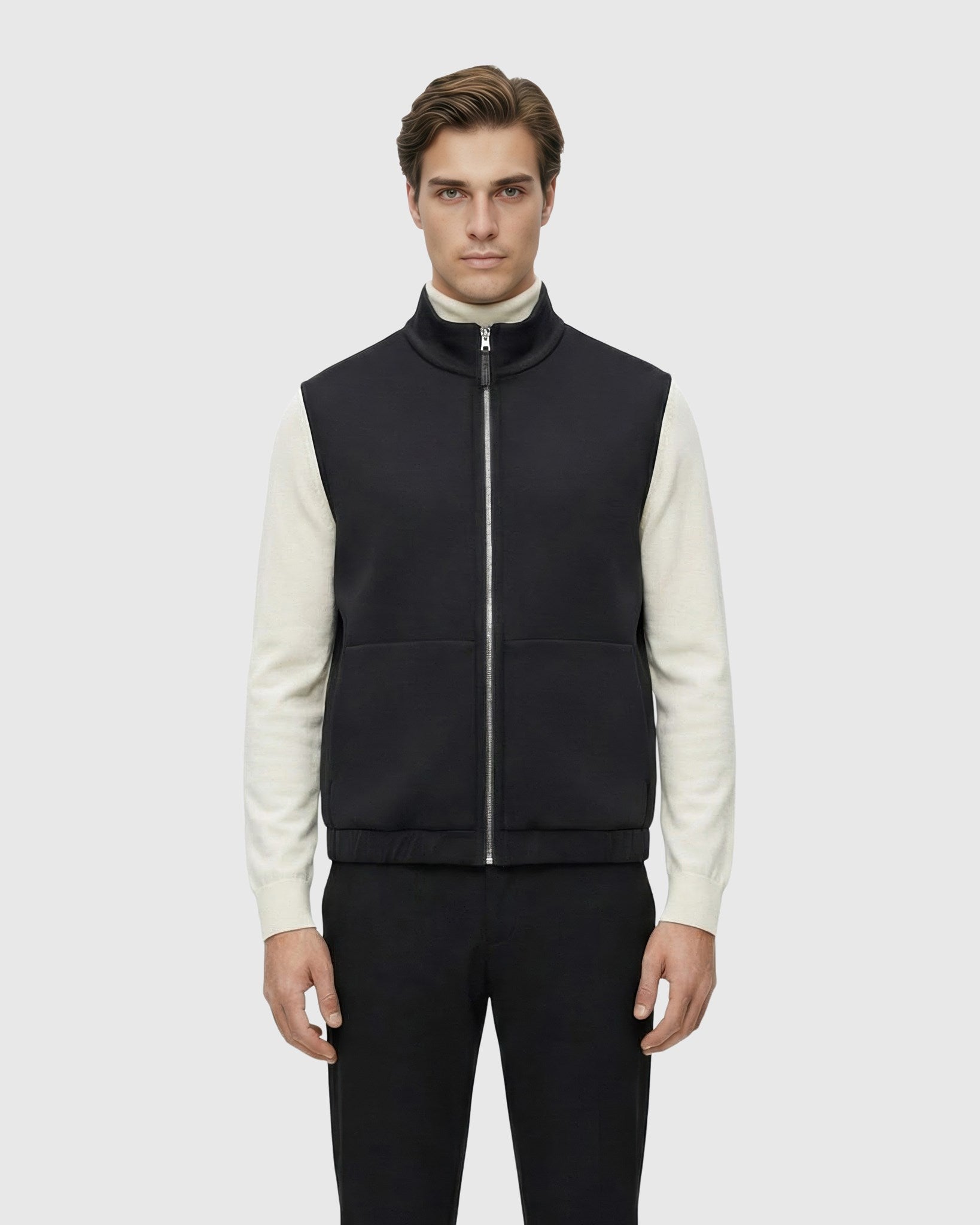 Men'S Cashmere & Wool Vest, Reversible