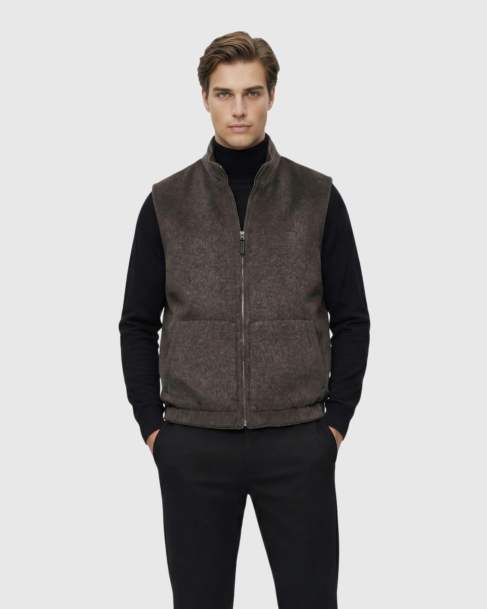Men'S Cashmere & Wool Vest, Reversible
