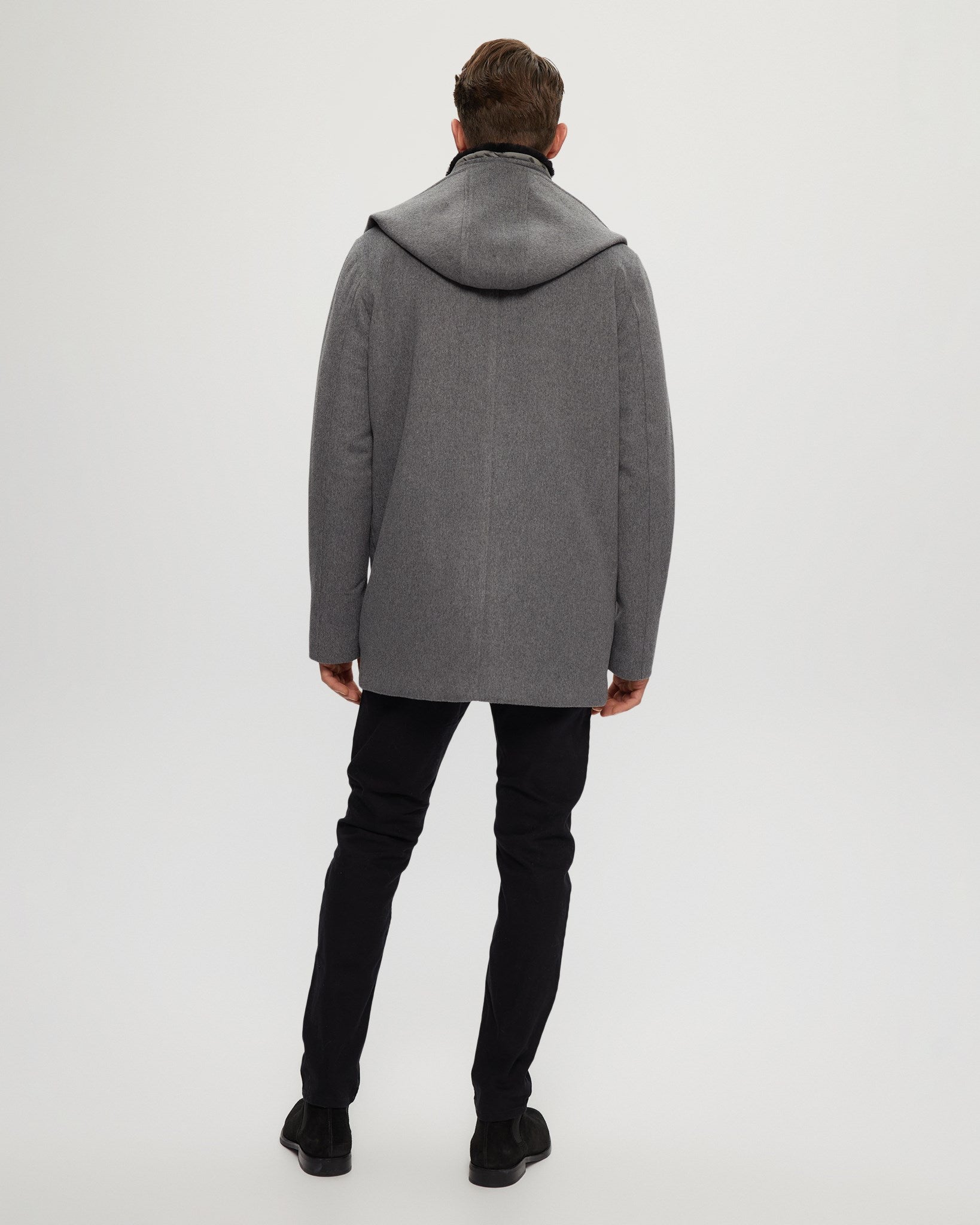 Grey wool parka hotsell