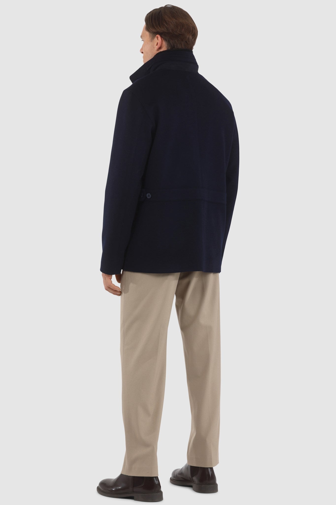 Men's Jacket Crafted From Loro Piana Wool with Detachable Select Shearling Lamb Collar