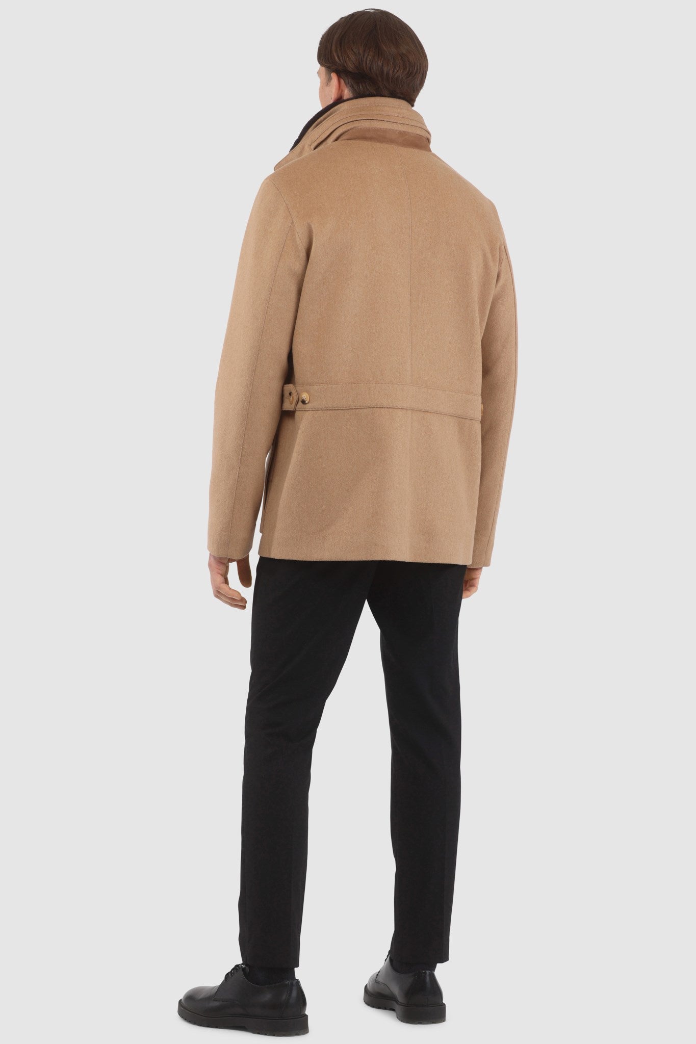 Men's Jacket Crafted From Loro Piana Wool with Detachable Select Shearling Lamb Collar