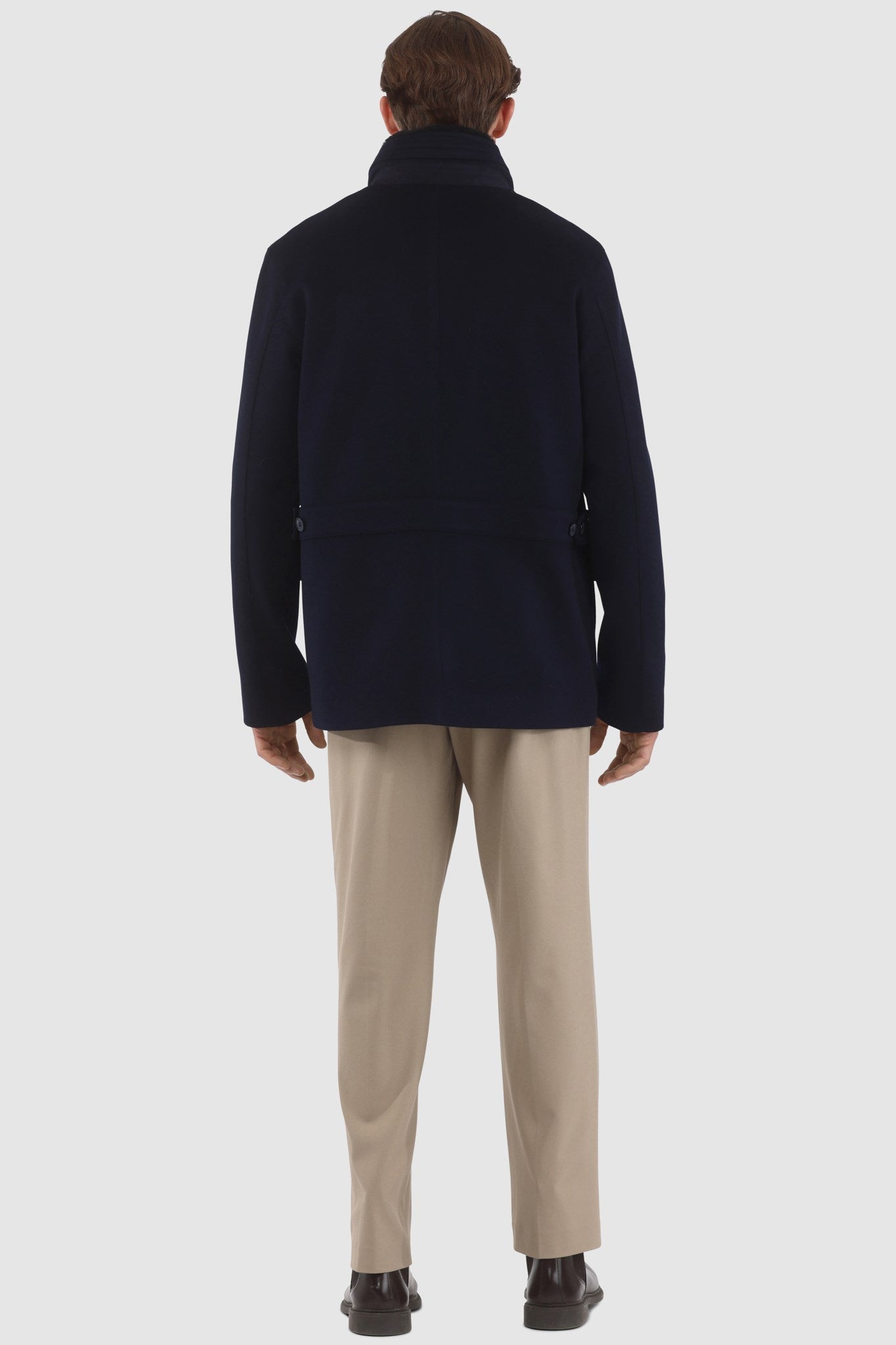 Men's Jacket Crafted From Loro Piana Wool with Detachable Select Shearling Lamb Collar