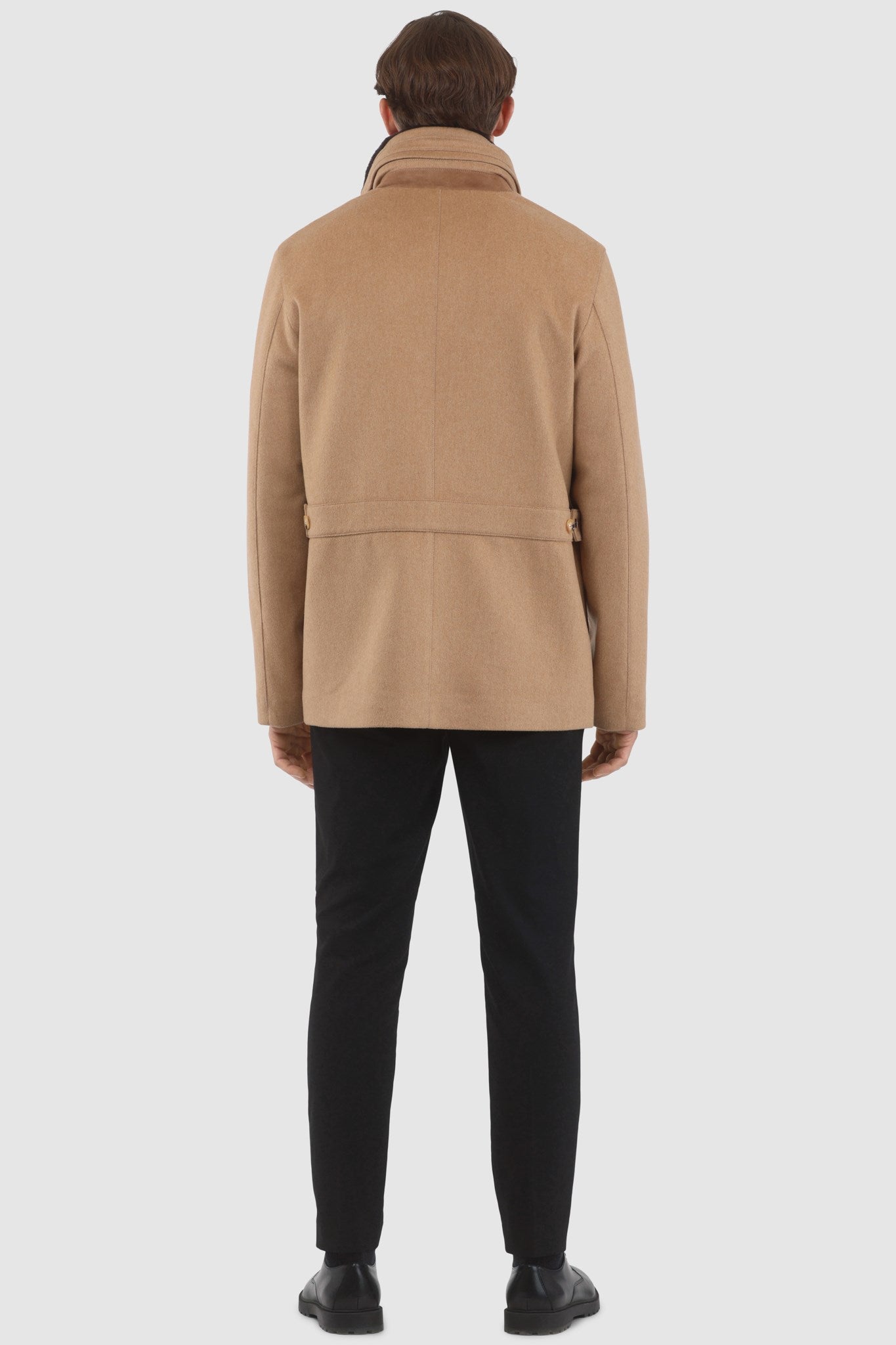 Men's Jacket Crafted From Loro Piana Wool with Detachable Select Shearling Lamb Collar