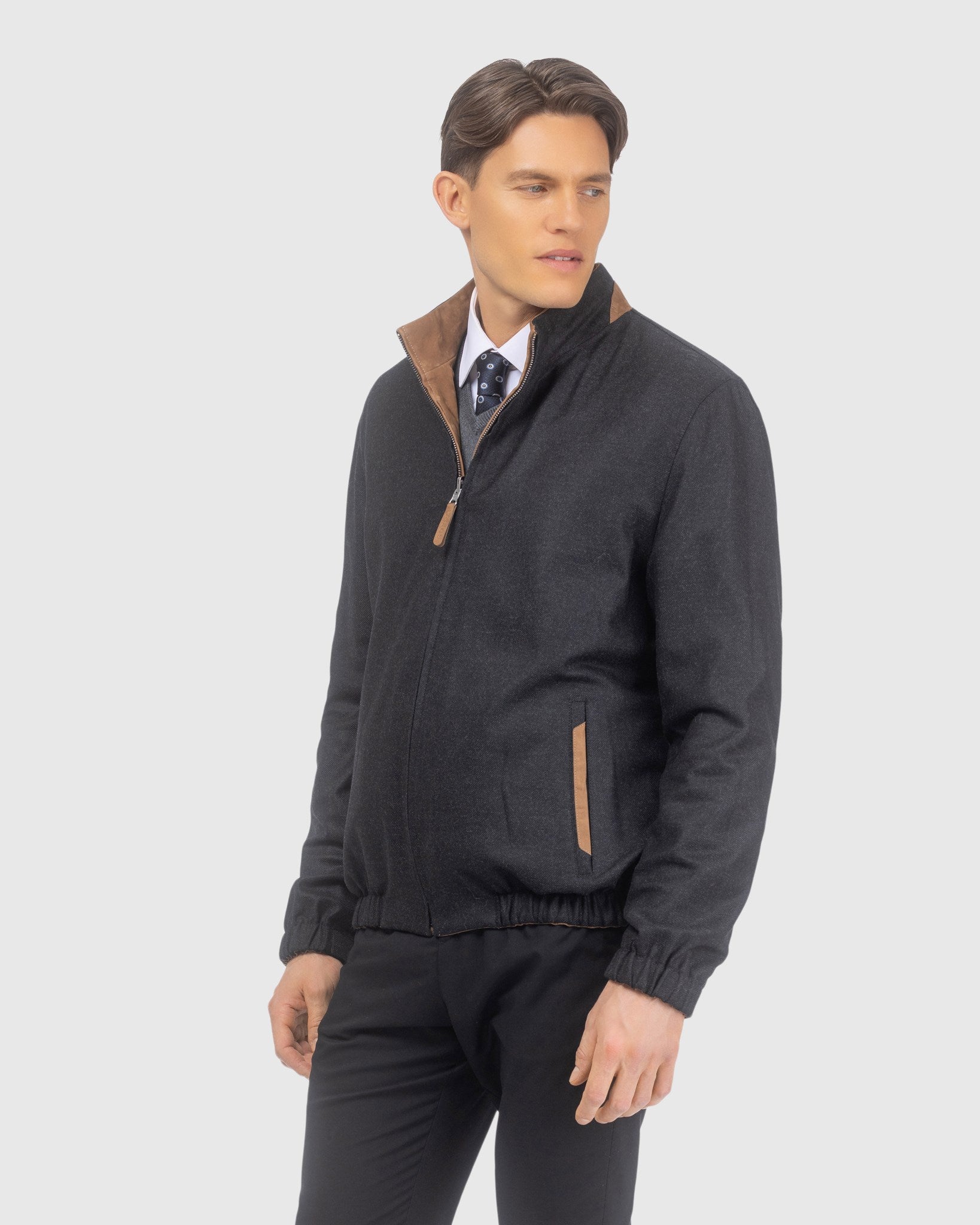 Men's Nubuck Jacket Reversible To Loro Piana Cashmere and Wool