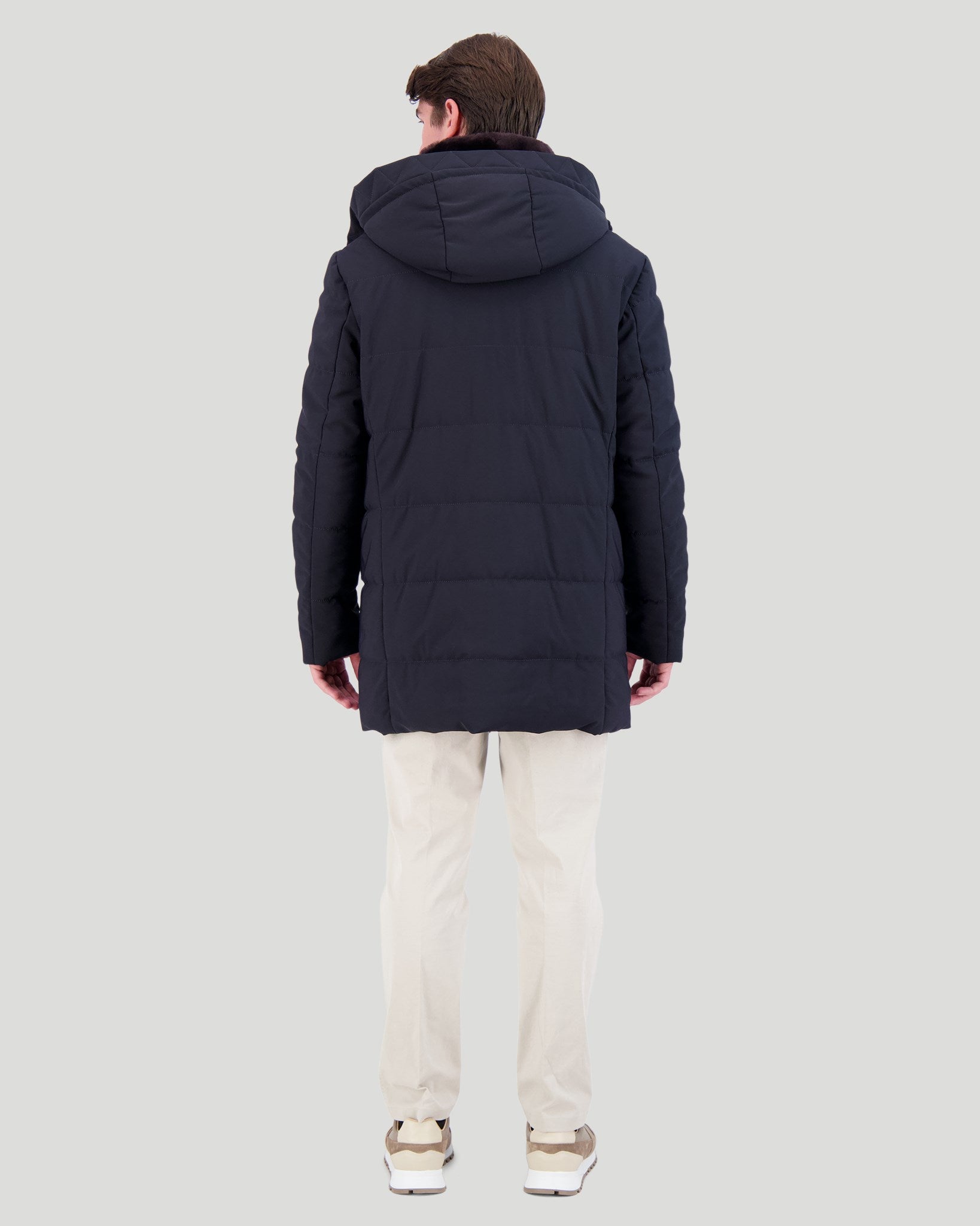 MENS PARKA WITH SELECT SHEARLING LAMB COLLAR