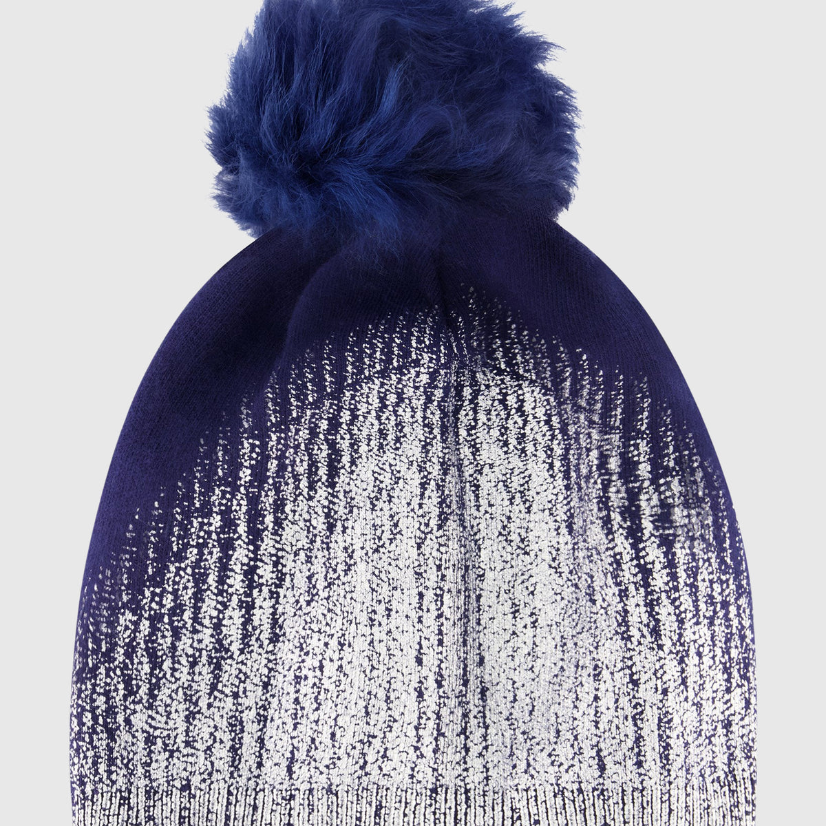 Cappellificio Fiorentino Blue Double Pom Pom Beanie Hat Italy Wool Alpaca Blend Alpaca beanie with pompom - salkaknits – Salka Knits main image 3