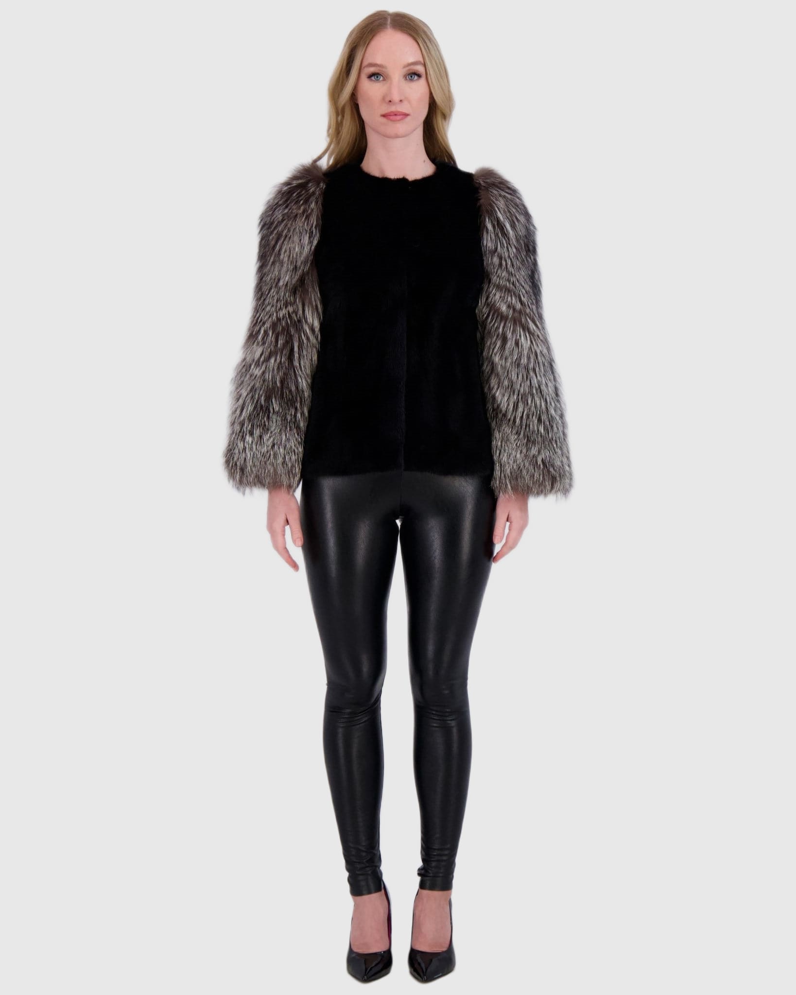 #Color_BLACK/SILVER FOX